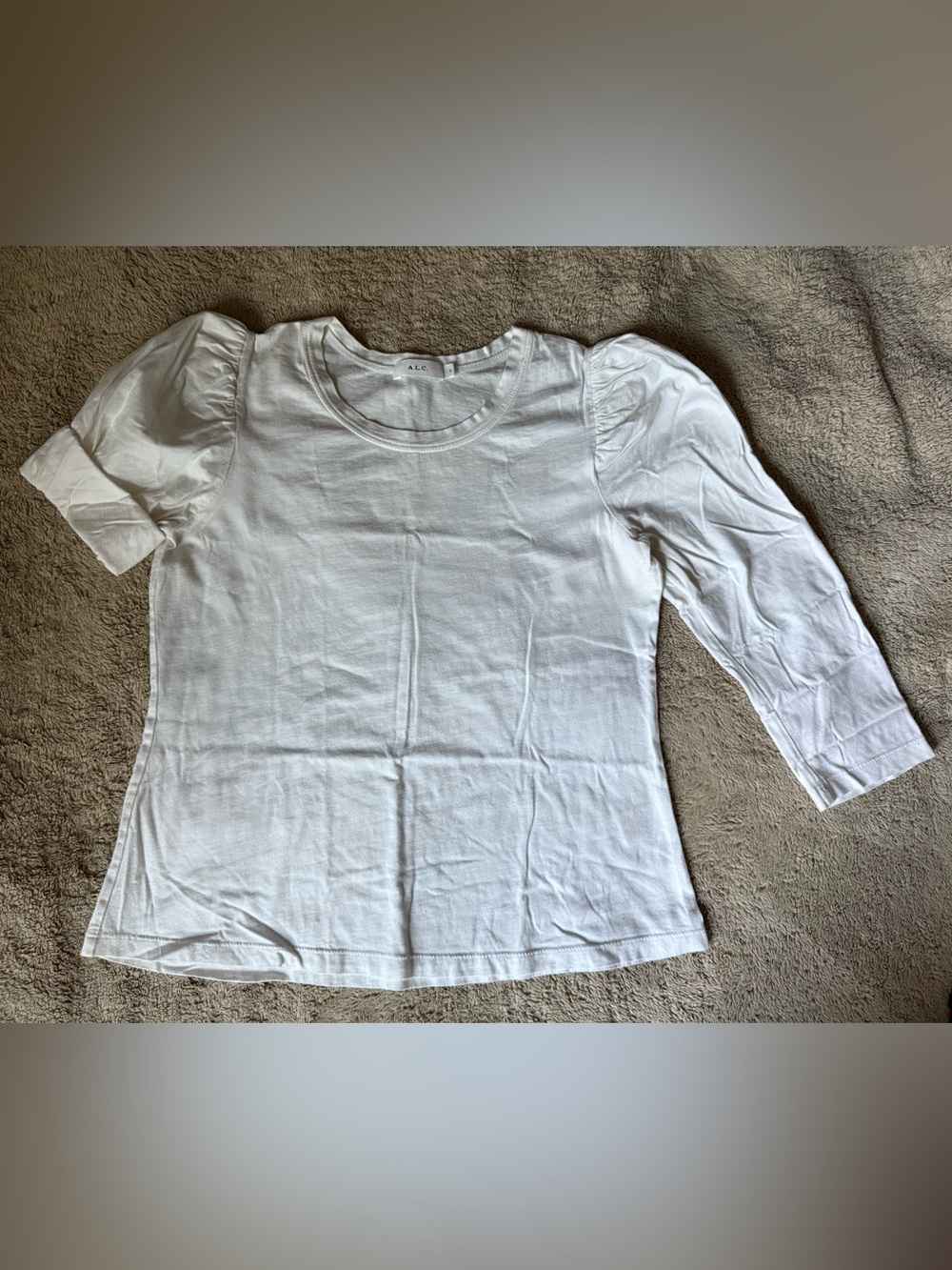 A.L.C. White Puff Sleeve Crewneck Tee